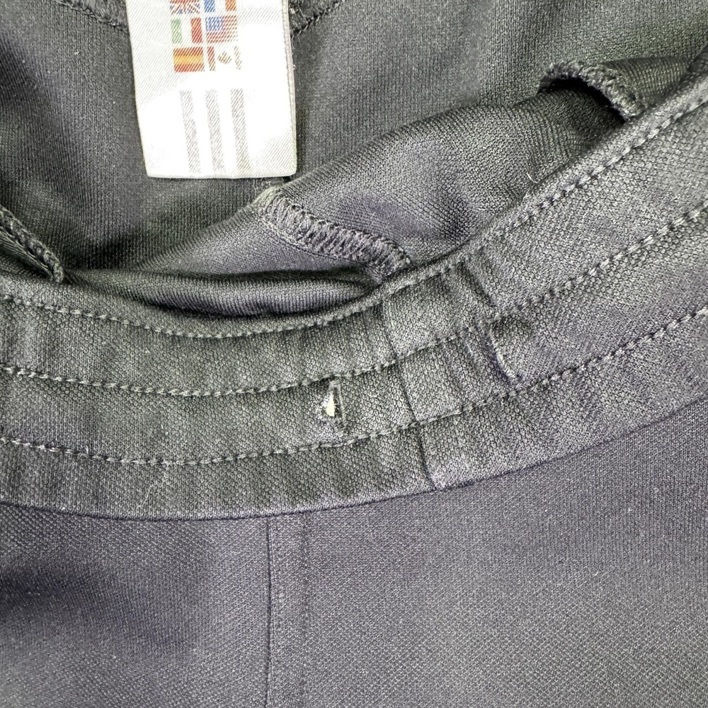 Adidas Track Pants Mens Medium Black Knit Elastic Waist Zip Hem 3 Stripe Logo - Picture 9 of 15